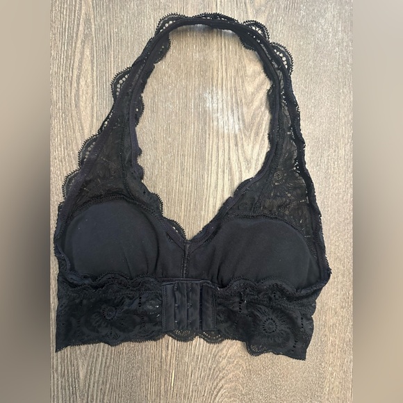 AERIE BLACK HALTER PADDED LACE BRALETTE - Size XXS SKU:597 - Picture 2 of 4